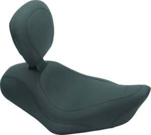 Kawasaki Nomad FI Two-Piece Motorcycle Seats - Mustang Motorcycle - Vintage 2PC Seat w/Driver Backrest - Black - `00-`08